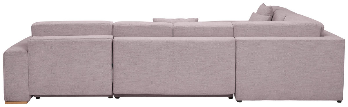 WOHNLANDSCHAFT in Flachgewebe Altrosa  - Buchefarben/Schwarz, Konventionell, Holz/Kunststoff (283/371/208cm) - Livetastic