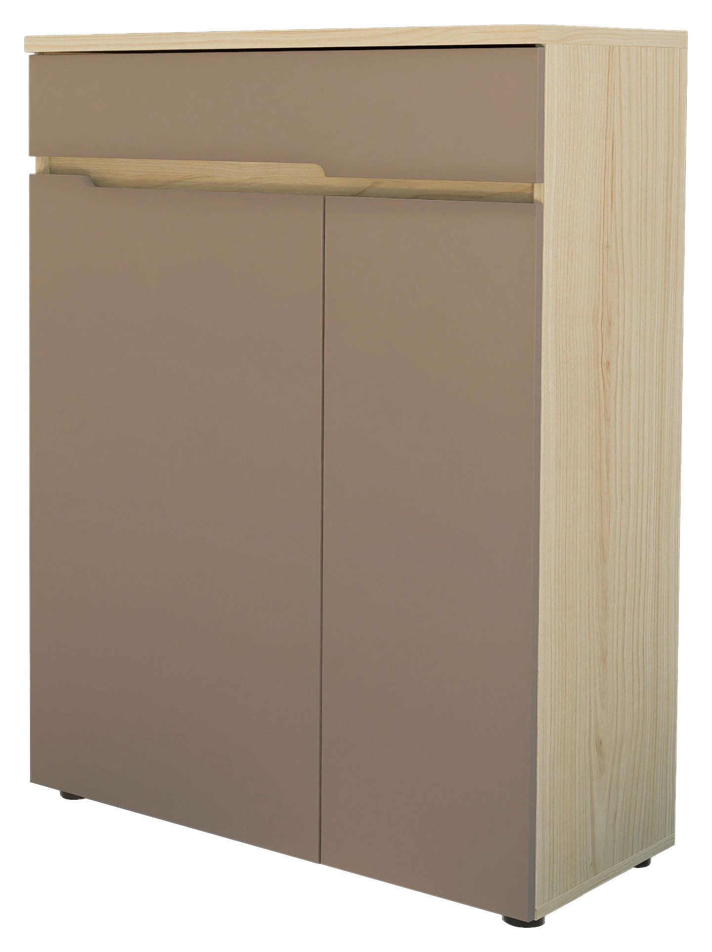 SKRINKA NA TOPÁNKY, taupe, farba duba, 80/107/38 cm - čierna/farba duba, Design, kompozitné drevo (80/107/38cm) - Voleo