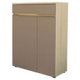 SCHUHSCHRANK 80/107/38 cm  - Taupe/Eichefarben, Design, Holzwerkstoff/Kunststoff (80/107/38cm) - Voleo