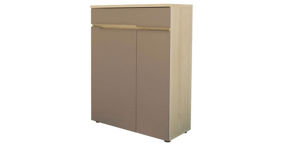 SCHUHSCHRANK 80/107/38 cm  - Taupe/Eichefarben, Design, Holzwerkstoff/Kunststoff (80/107/38cm) - Voleo