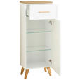 MIDISCHRANK 45,2/104/32,5 cm - Eichefarben/Weiß, KONVENTIONELL, Glas/Holz (45,2/104/32,5cm) - Xora