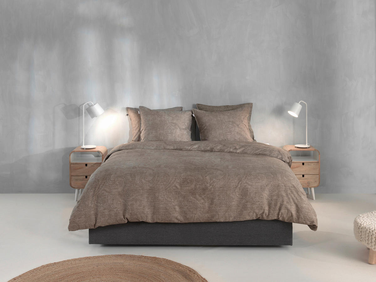 BETTWÄSCHE 2-teilig Paisley-di-Lino Renforcé 135/200 cm  - Taupe, Basics, Textil (135/200cm)