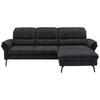 ECKSOFA in Flachgewebe Schwarz  - Schwarz, Konventionell, Textil/Metall (260/181cm) - Beldomo Speed
