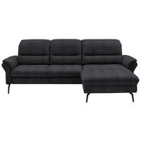 ECKSOFA in Flachgewebe Schwarz  260/181 cm  - Schwarz, KONVENTIONELL, Textil/Metall (260/181cm) - Beldomo Speed