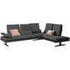 ECKSOFA in Mikrofaser Anthrazit  - Anthrazit/Schwarz, Design, Textil/Metall (284/224cm) - Chilliano