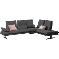 ECKSOFA in Mikrofaser Anthrazit  - Anthrazit/Schwarz, Design, Textil/Metall (284/224cm) - Chilliano