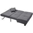 SCHLAFSOFA Mikrovelours Graublau  - Graublau/Schwarz, KONVENTIONELL, Textil/Metall (145/85/100cm) - Carryhome