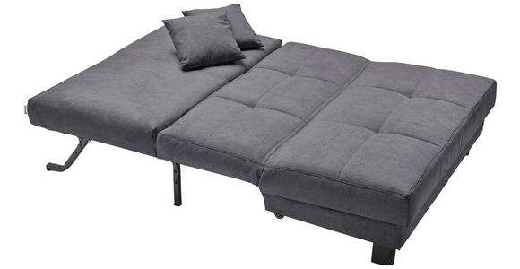 SCHLAFSOFA Mikrovelours Graublau  - Graublau/Schwarz, KONVENTIONELL, Textil/Metall (145/85/100cm) - Carryhome