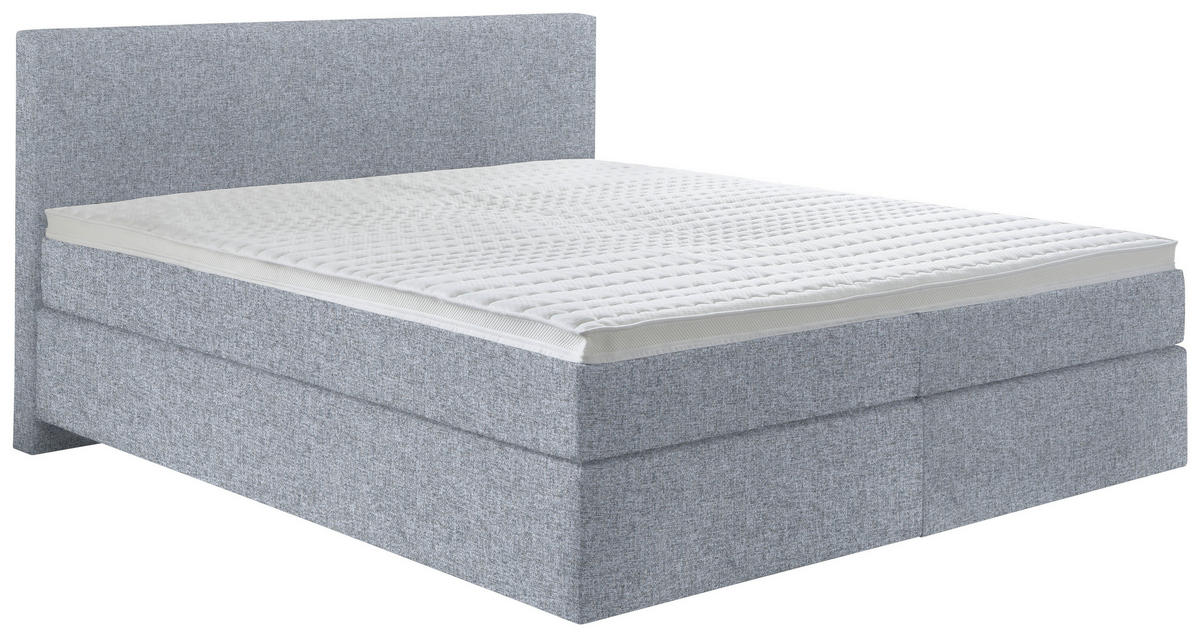 BOXSPRINGBETT 180/200 cm  in Grau  - Schwarz/Grau, Konventionell, Kunststoff/Textil (180/200cm) - Hom`in