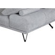 ECKSOFA Grau Flachgewebe Rücken echt, Rückenkissen  - Schwarz/Grau, KONVENTIONELL, Textil/Metall (240/310cm) - Carryhome