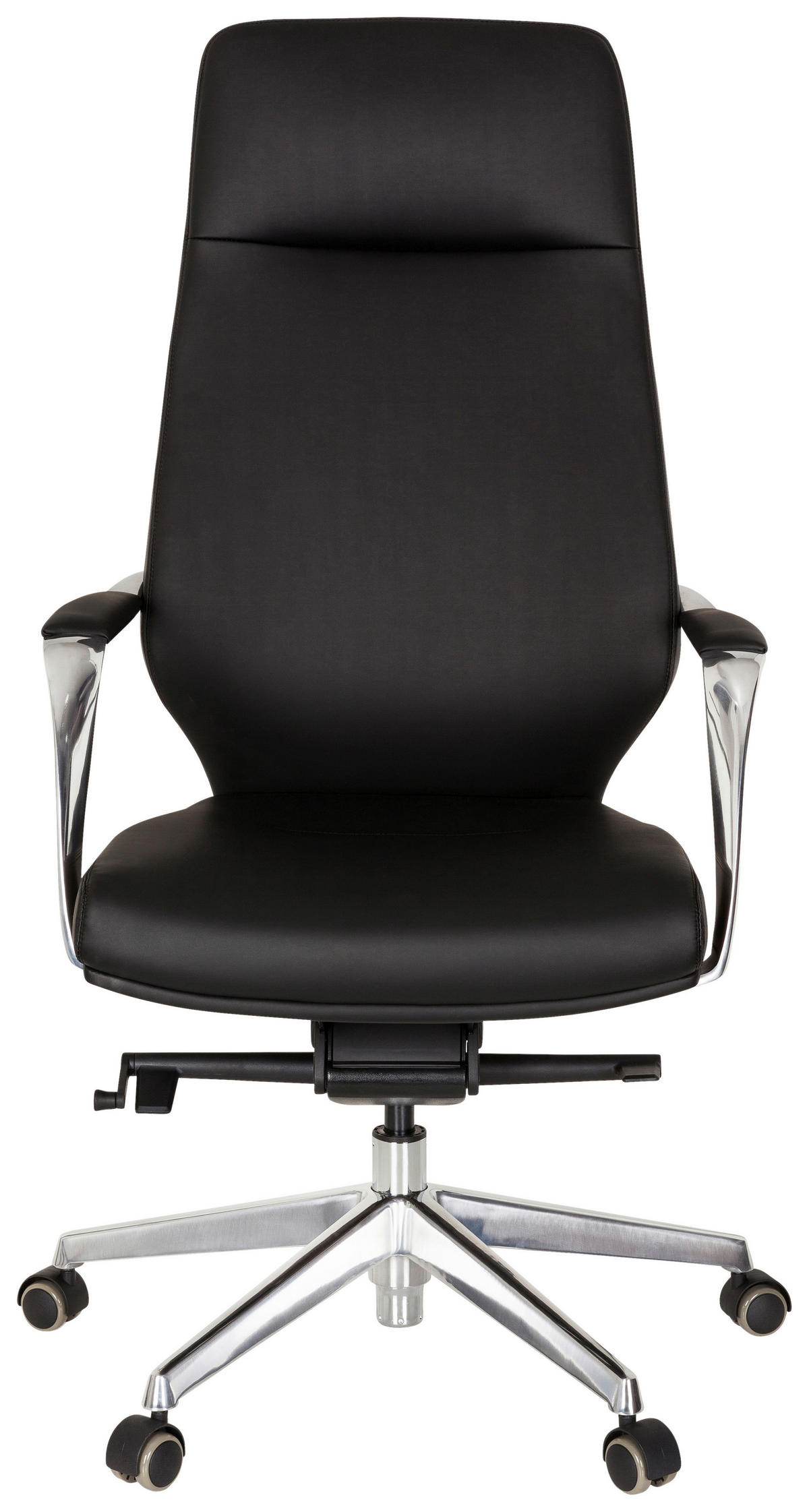 CHEFSESSEL  in Lederlook Schwarz  - Silberfarben/Schwarz, Basics, Kunststoff/Textil (63/133/65cm) - MID.YOU