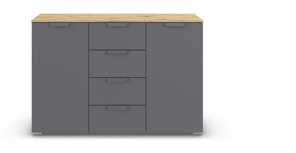 KOMMODE  in 120/81/42 cm  - Dunkelgrau/Eiche Artisan, Design, Holzwerkstoff/Metall (120/81/42cm) - Carryhome