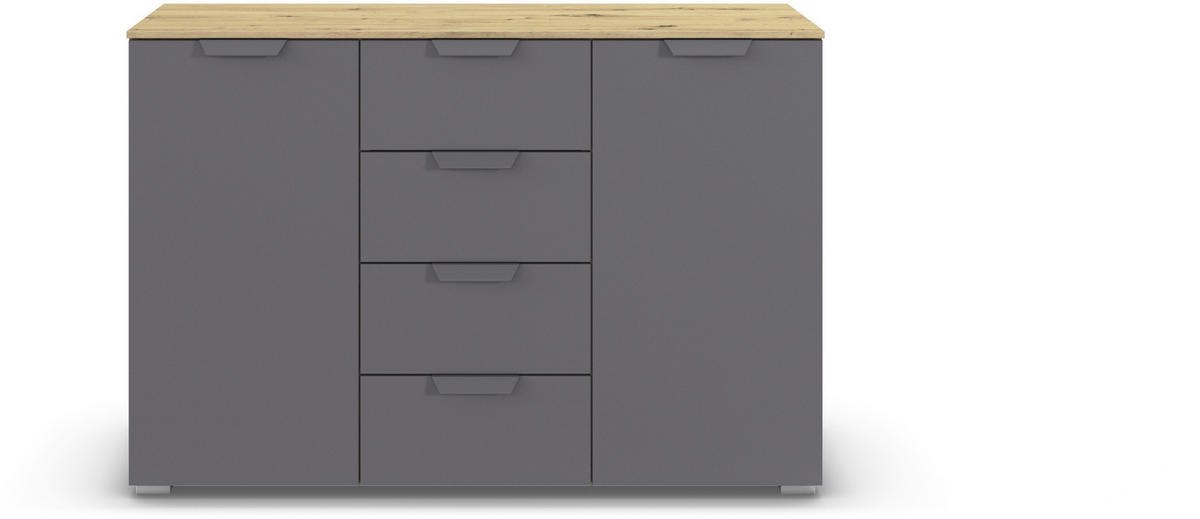 KOMMODE  in 120/81/42 cm  - Dunkelgrau/Eiche Artisan, Design, Holzwerkstoff/Metall (120/81/42cm) - Carryhome