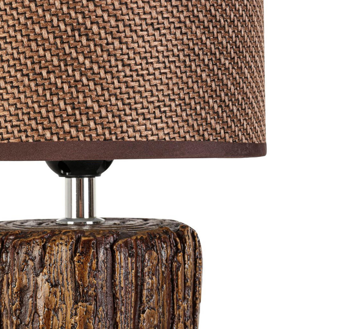 STOLNÍ LAMPA, E27, 18/31 cm  - hnědá, Natur, kov/textil (18/31cm) - Novel