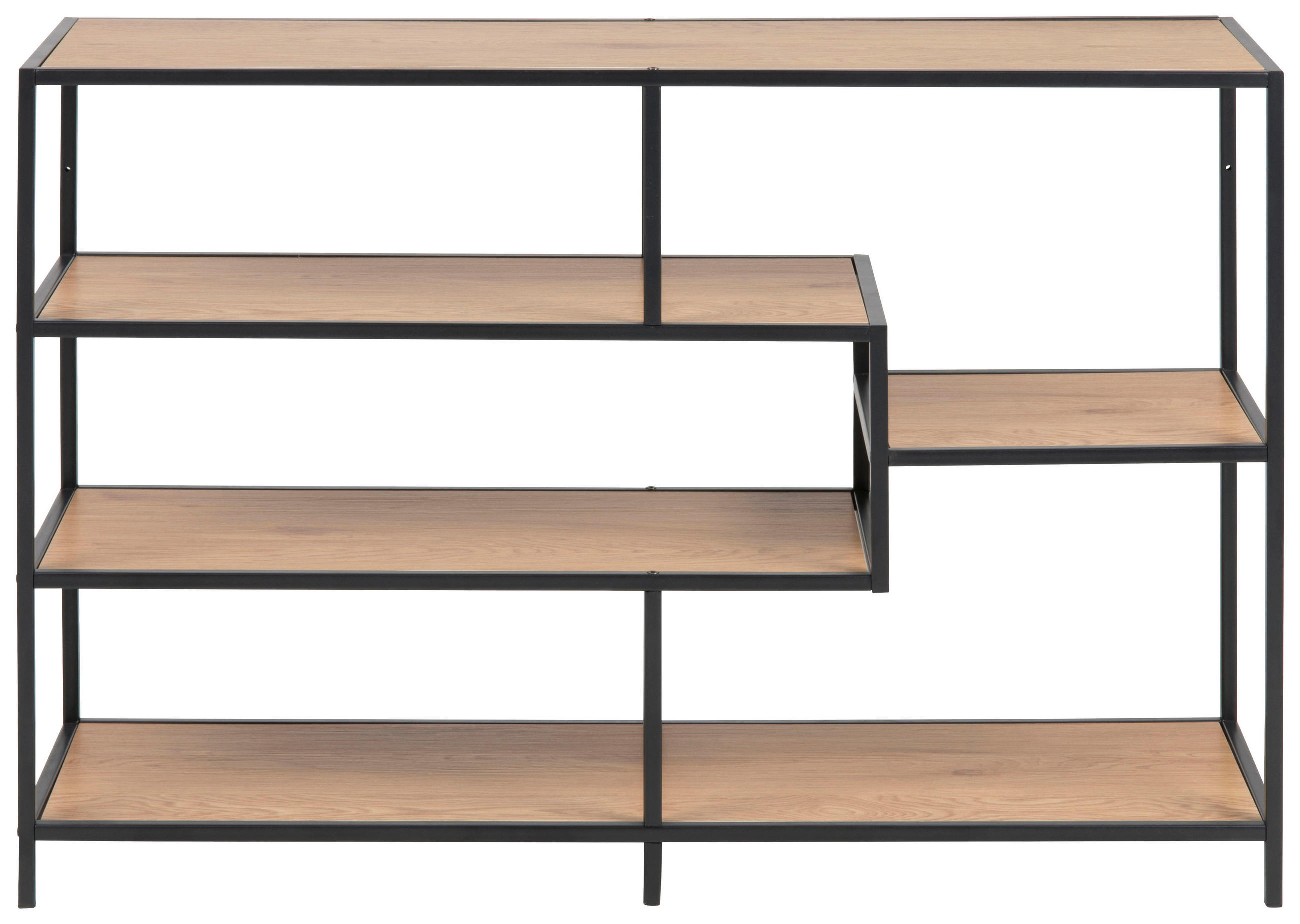 REGAL Schwarz, Eichefarben  - Eichefarben/Schwarz, MODERN, Holzwerkstoff/Metall (114/78/35cm) - Xora