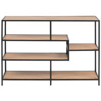 REGAL Eichefarben, Schwarz  - Eichefarben/Schwarz, MODERN, Holzwerkstoff/Metall (114/78/35cm) - Xora