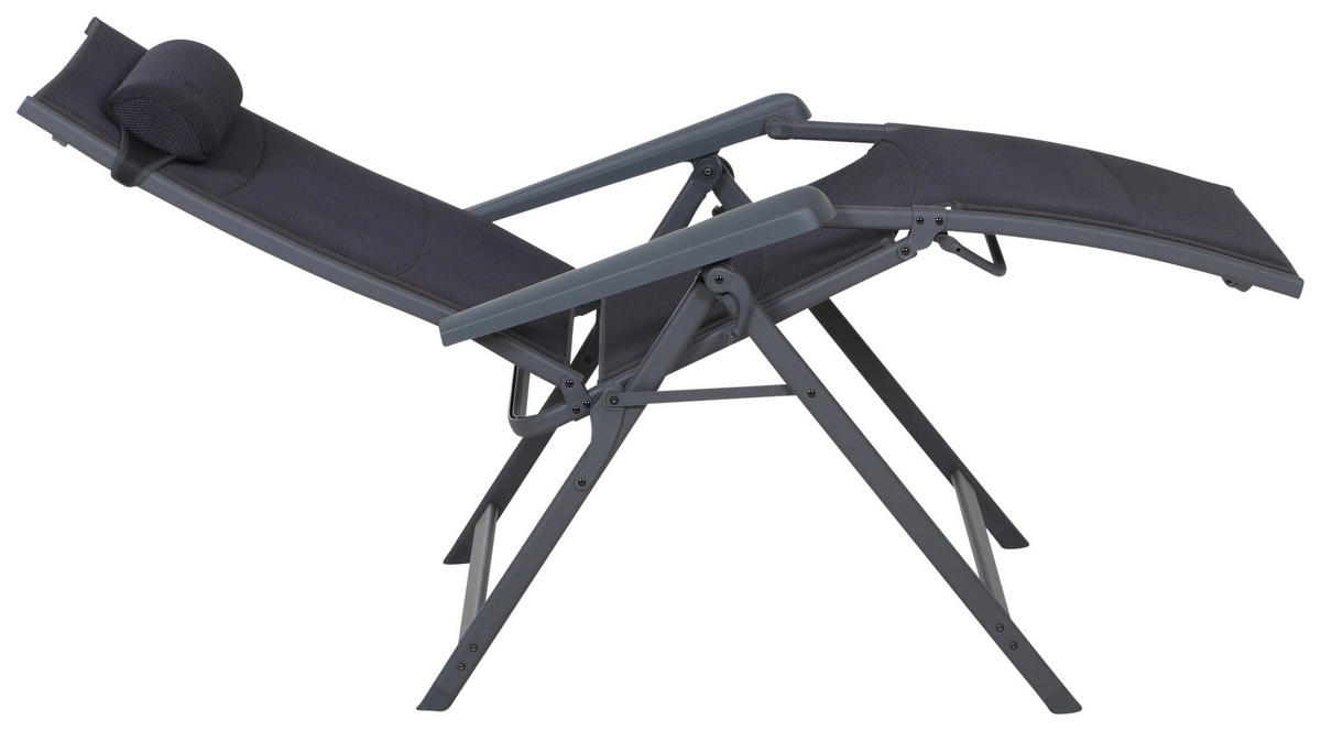 GARTEN-RELAXLIEGE 75/123/91 cm  - Anthrazit, KONVENTIONELL, Textil/Metall (75/123/91cm) - Siena Garden