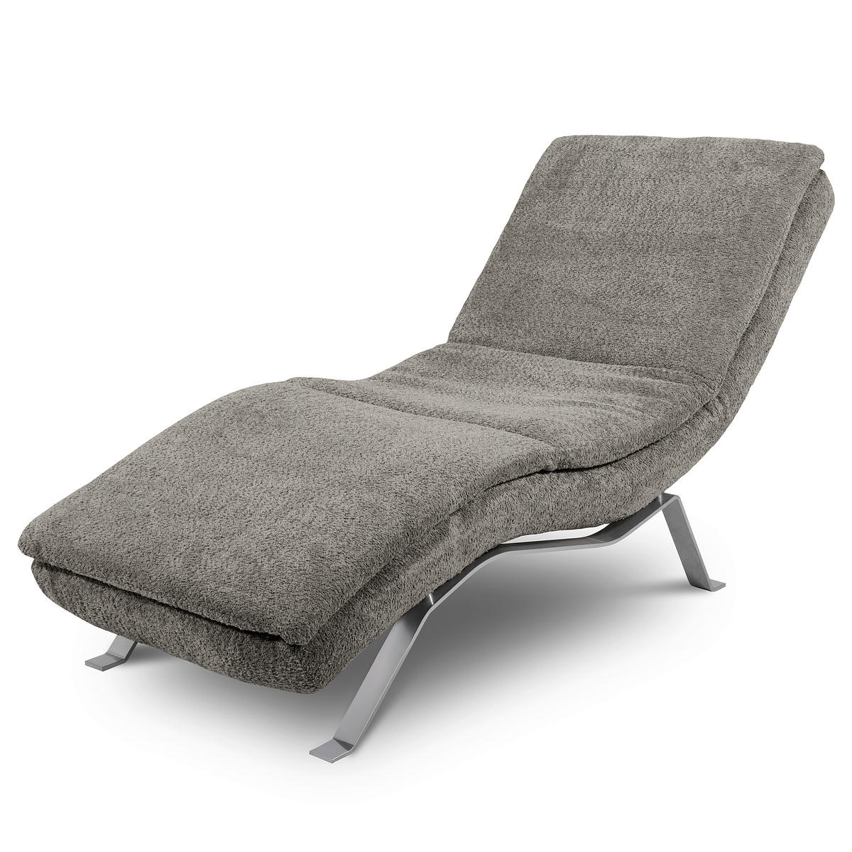 RELAXLIEGE in Bouclé Dunkelgrau  - Dunkelgrau/Silberfarben, Design, Textil/Metall (65/95/171cm) - Celina Home