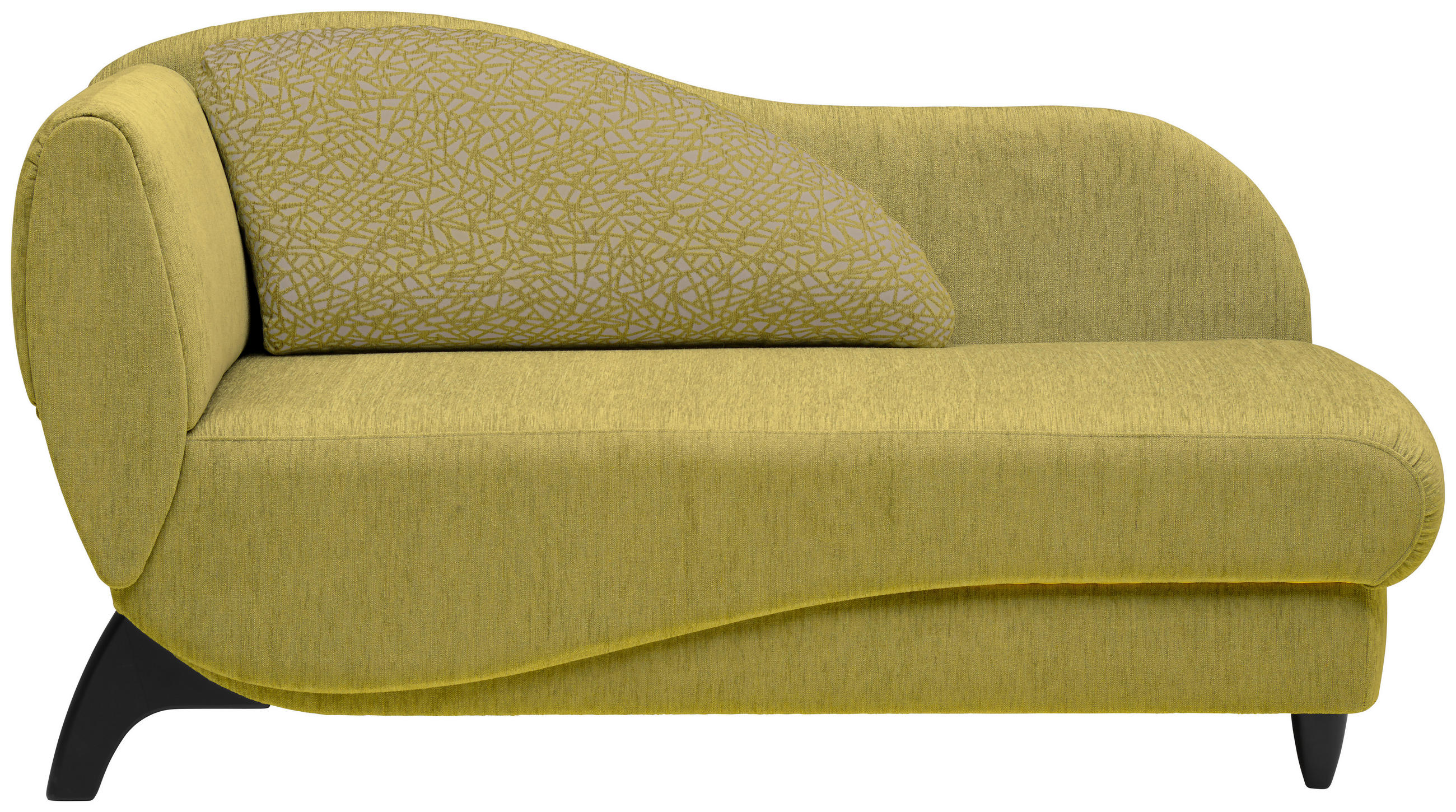 RÉCAMIERE Hellgrün Webstoff  - Schwarz/Hellgrün, MODERN, Holz/Textil (84/87/171-190cm) - Joka