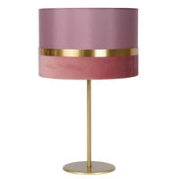 TISCHLEUCHTE - Pink/Goldfarben, Design, Textil/Metall (30/30/50cm) - Lucide