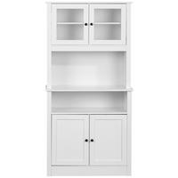 BUFFET 80/161/44 cm  in Weiß  - Schwarz/Weiß, LIFESTYLE, Glas/Holzwerkstoff (80/161/44cm) - MID.YOU