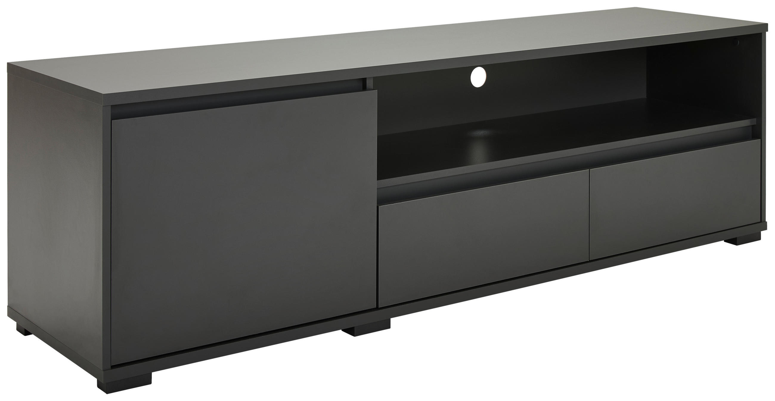 LOWBOARD  180/55/48 cm 2 Schublade(n) Beimöbel erhältlich, stehend  - Anthrazit/Schwarz, Design, Holzwerkstoff/Kunststoff (180/55/48cm) - Carryhome