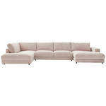 WOHNLANDSCHAFT in Cord Taupe  - Taupe/Schwarz, Design, Kunststoff/Textil (224/425/190cm) - Hom`in