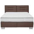 BOXSPRINGBETT 180/200 cm  in Braun  - Chromfarben/Braun, KONVENTIONELL, Textil (180/200cm) - Dieter Knoll