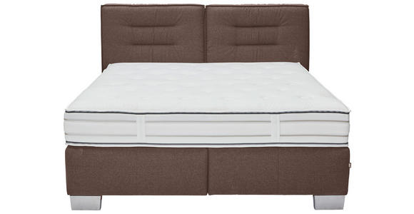 BOXSPRINGBETT 180/200 cm  in Braun  - Chromfarben/Braun, KONVENTIONELL, Textil (180/200cm) - Dieter Knoll