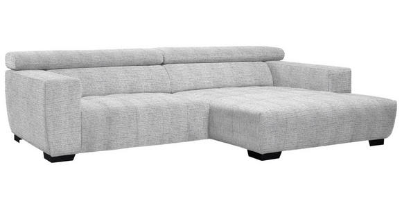 ECKSOFA  in Webstoff Hellgrau  279/182 cm  - Hellgrau/Schwarz, KONVENTIONELL, Textil/Metall (279/182cm) - Hom`in
