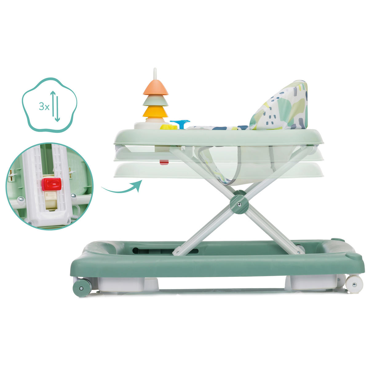 LAUFLERNWAGEN - Mintgrün, Basics, Kunststoff/Textil (59/68/57cm) - My Baby Lou