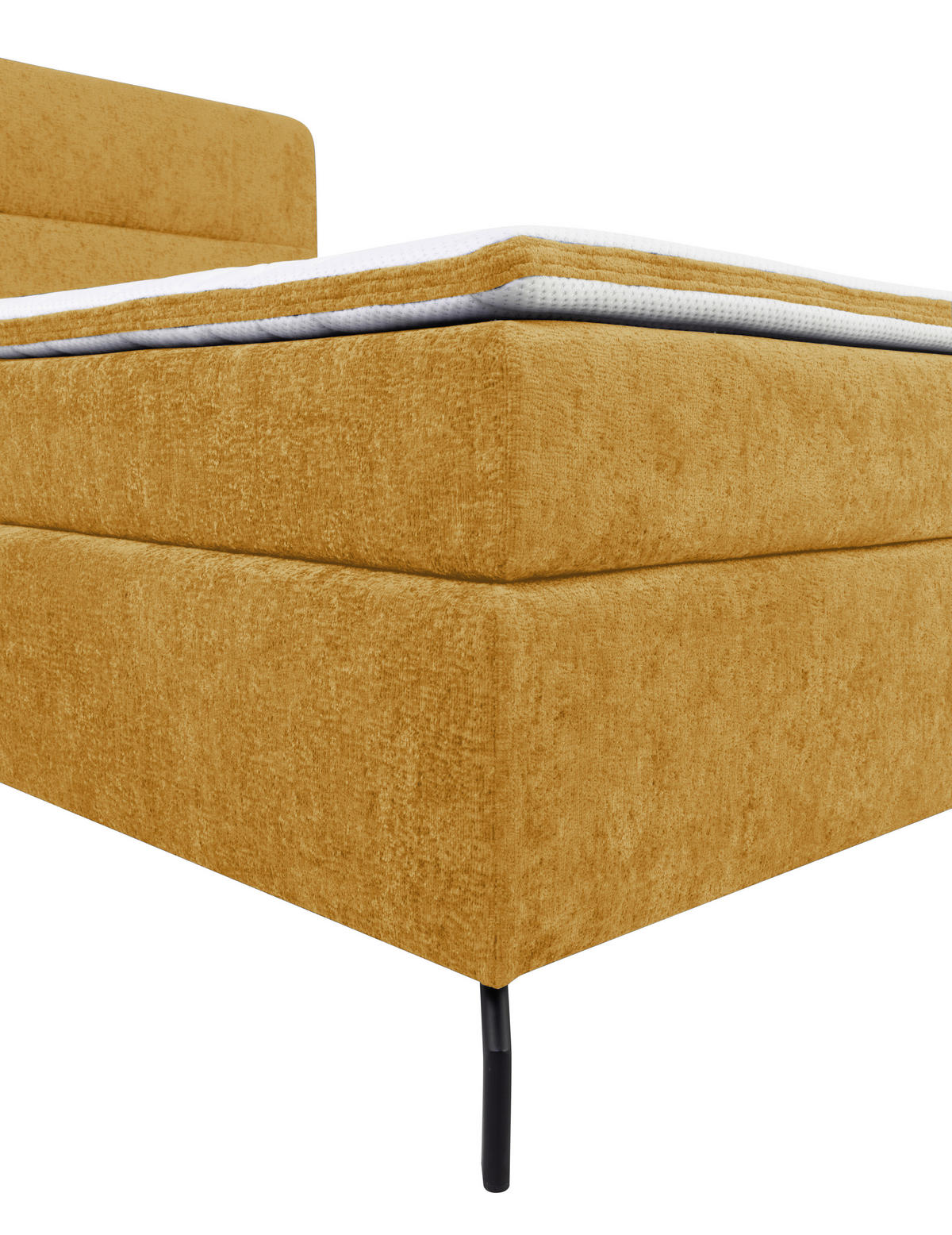 BOXSPRINGBETT 160/200 cm  in Currygelb  - Currygelb/Schwarz, Design, Textil/Metall (160/200cm) - Esposa