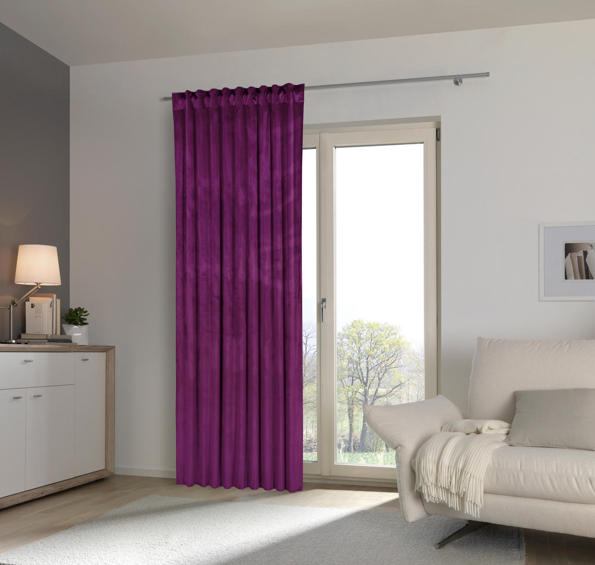 FERTIGVORHANG  blickdicht   135/245 cm  - Lila, Basics, Textil (135/245cm) - Esposa