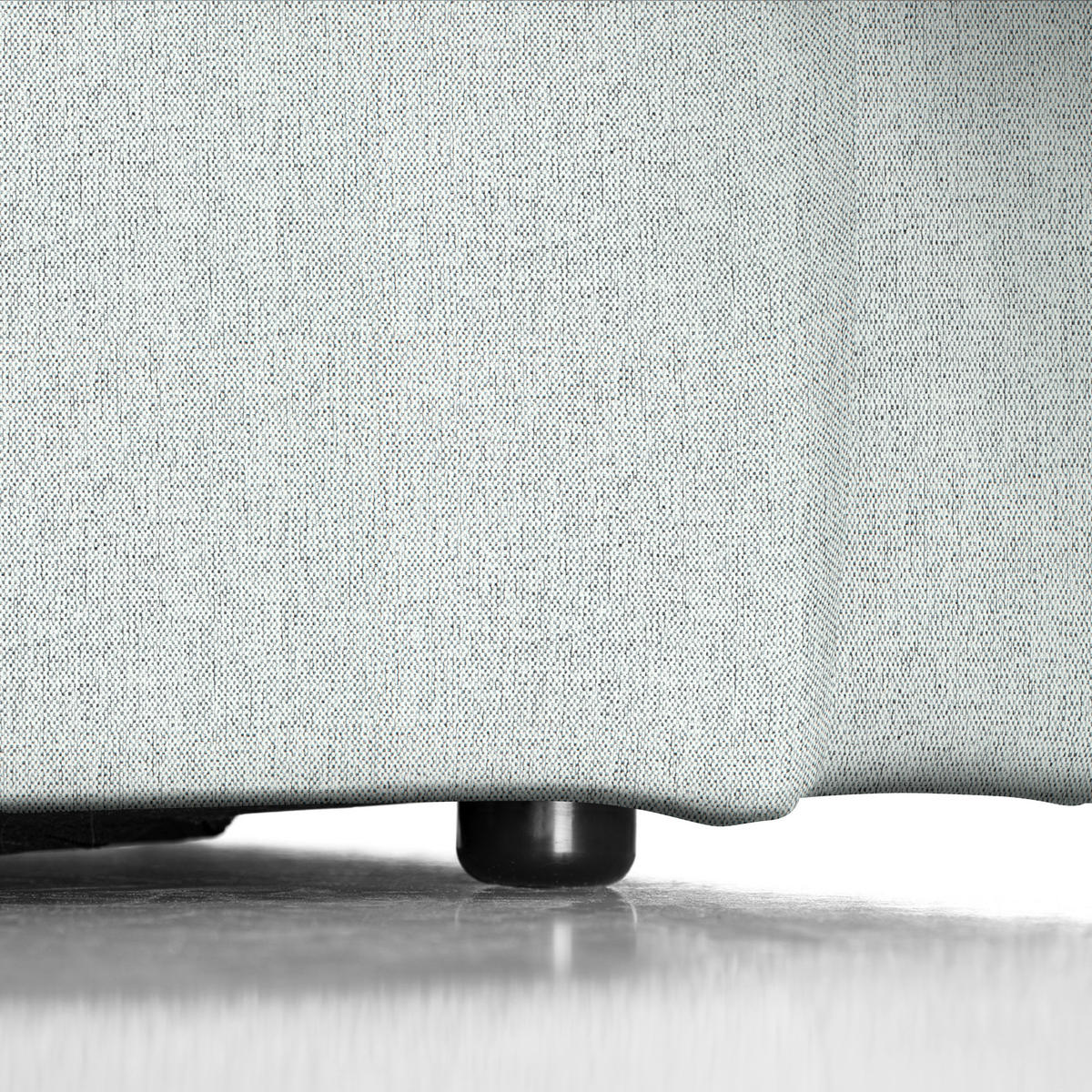 ECKSOFA Hellgrau Webstoff Rücken echt  - Hellgrau/Schwarz, Design, Kunststoff/Textil (171/290cm) - home24