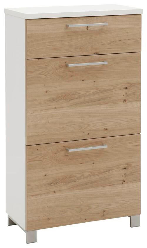SCHUHKIPPER in 61/108/31 cm - Chromfarben/Eichefarben, Design, Holz/Holzwerkstoff (61/108/31cm) - Dieter Knoll