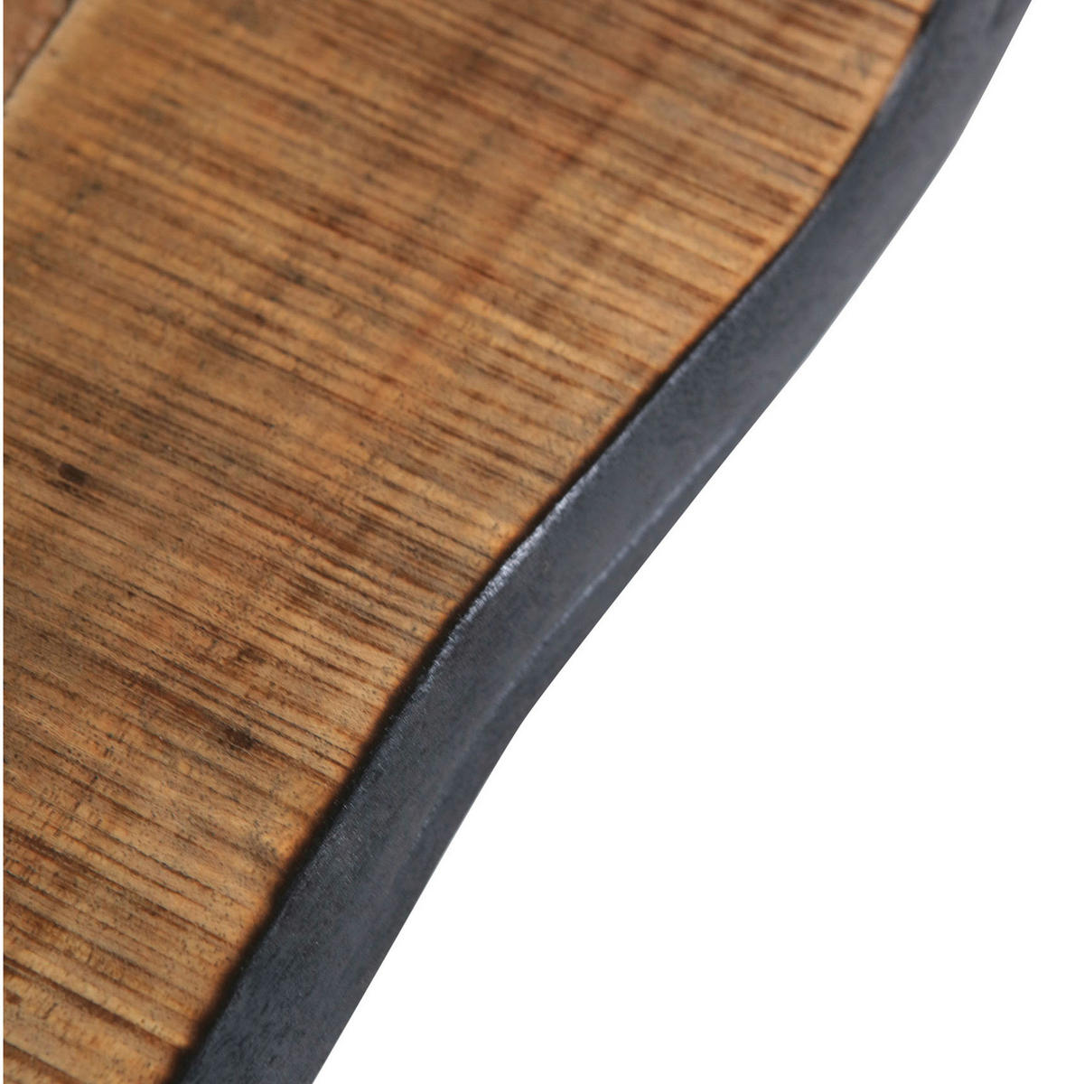 SITZBANK 180/45/45 cm Schwarz, Akaziefarben Akazie massiv  - Schwarz/Akaziefarben, Design, Holz/Metall (180/45/45cm) - Landscape