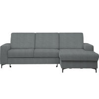 ECKSOFA in Webstoff Dunkelgrau  - Dunkelgrau/Schwarz, Konventionell, Textil/Metall (247/167cm) - Stylife