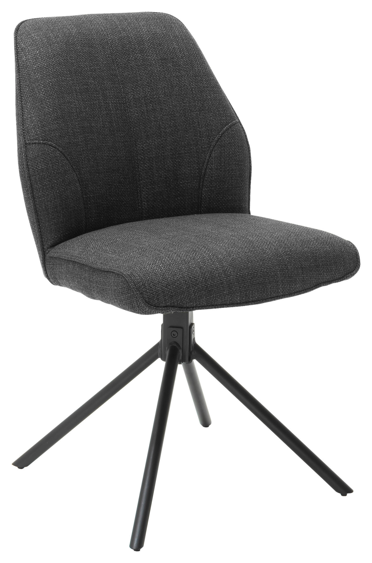 STUHL Webstoff Anthrazit  - Anthrazit/Schwarz, Design, Textil/Metall (49/87/61cm) - Carryhome