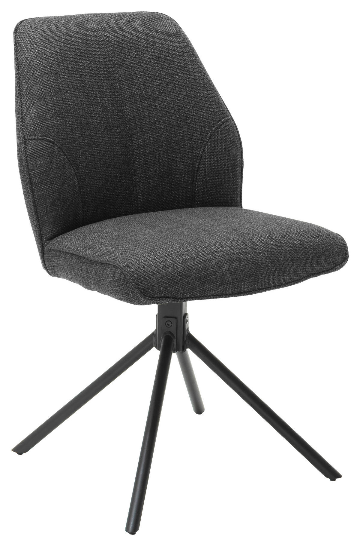 STUHL Webstoff Anthrazit  - Anthrazit/Schwarz, Design, Textil/Metall (49/87/61cm) - Carryhome