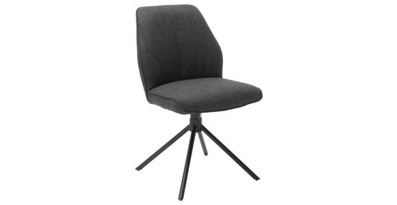 STUHL  Stoffauswahl, Typenauswahl Webstoff  - Anthrazit/Schwarz, Design, Textil/Metall (49/87/61cm) - Carryhome