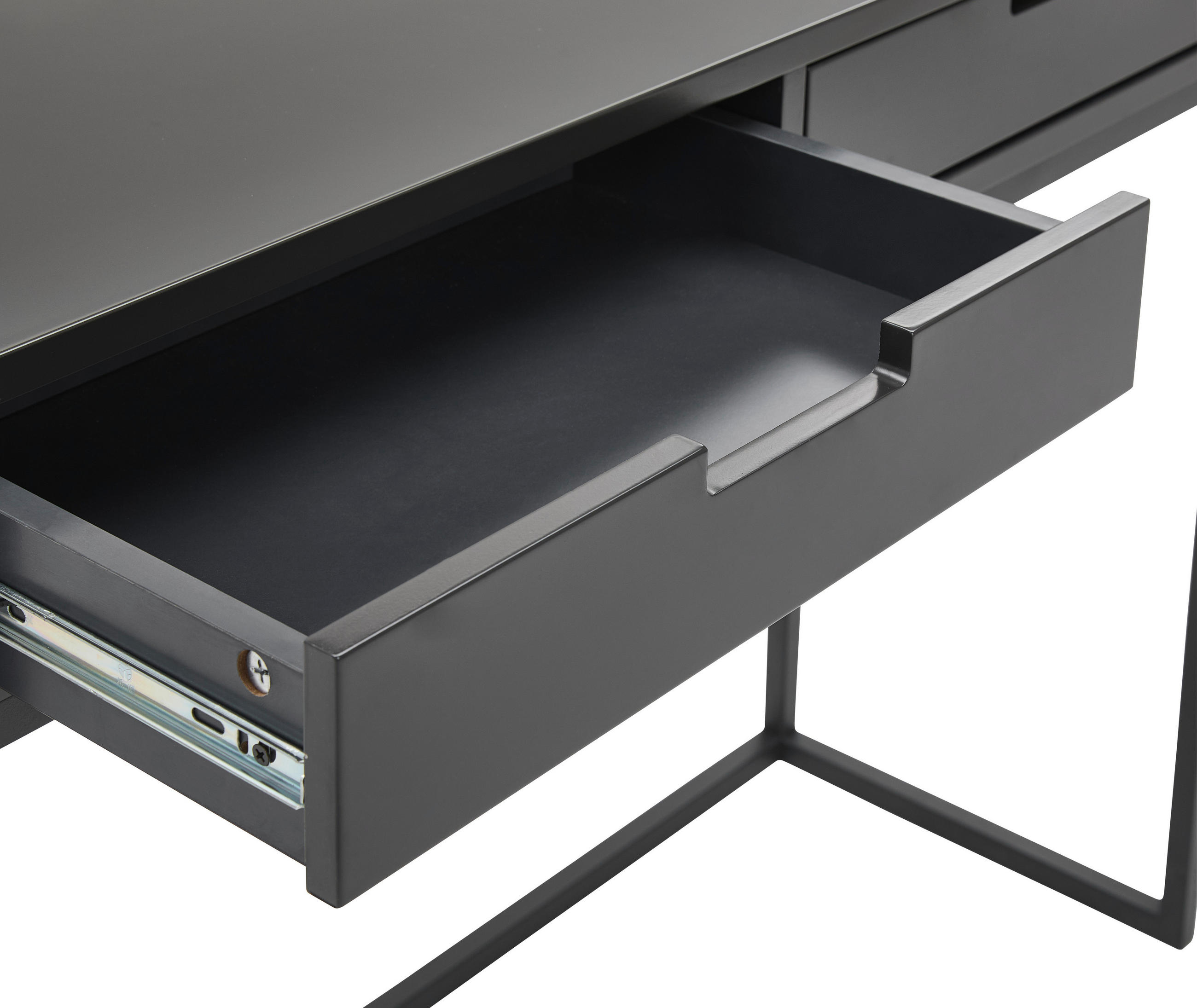 KONSOLENTISCH Grau, Schwarz  - Schwarz/Grau, Design, Holzwerkstoff/Metall (100/36/77cm) - Novel