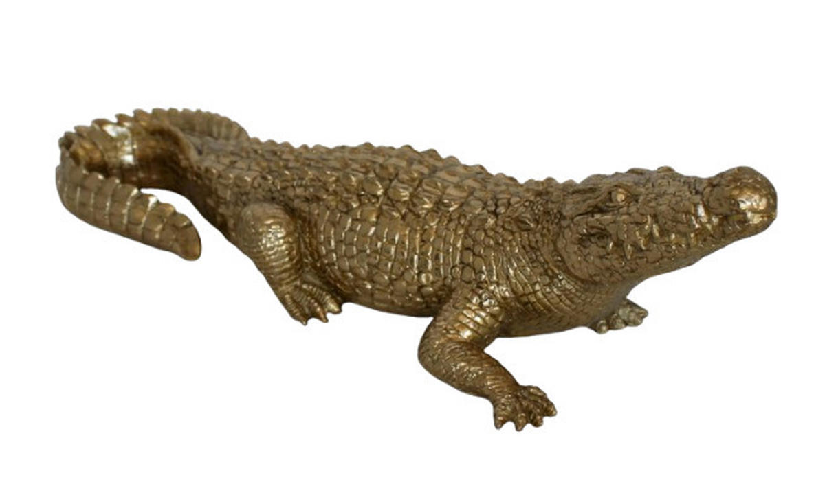 DEKOKROKODIL - Goldfarben, Trend, Kunststoff (43/14.5/11.5cm)