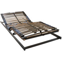 LATTENROST 100/200 cm Kopfteil, Fußteil, Mittelzone verstellbar, Birke, Buche  - Braun/Grau, Basics, Holz (100/200cm) - Novel