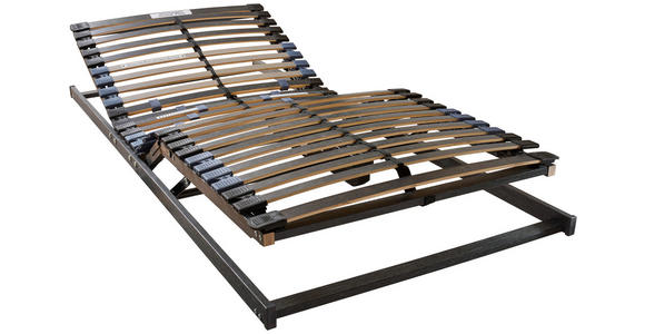 LATTENROST 90/200 cm Kopfteil, Fußteil, Mittelzone verstellbar, Birke, Buche - Braun/Grau, Basics, Holz (90/200cm) - Novel