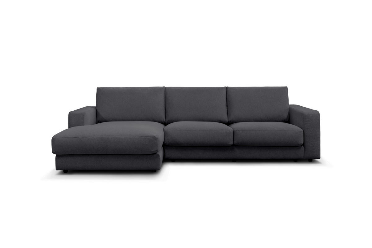 ECKSOFA VIGO Graphitfarben  - Schwarz/Graphitfarben, Design, Textil (172cm) - MID.YOU
