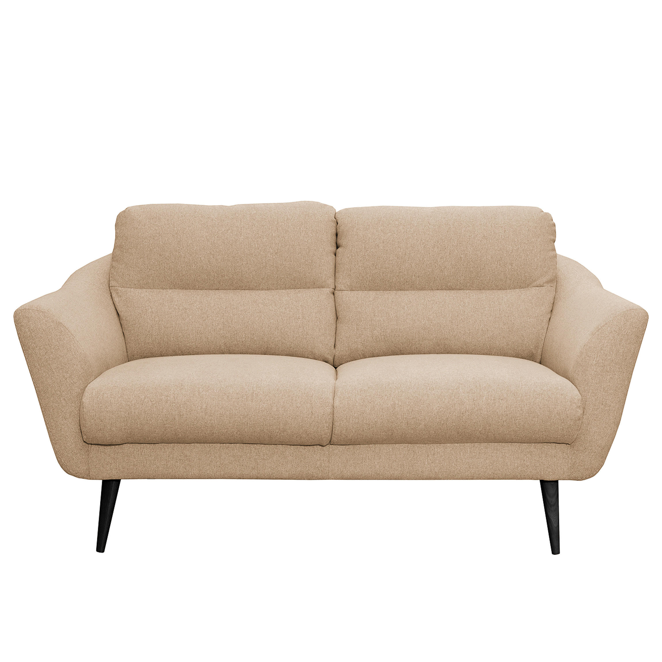 2-SITZER-SOFA in Webstoff Beige  - Beige/Schwarz, Design, Holz/Textil (158/87/88cm) - Livetastic
