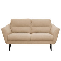 2-SITZER-SOFA in Webstoff Beige  - Beige/Schwarz, Design, Holz/Textil (158/87/88cm) - Livetastic