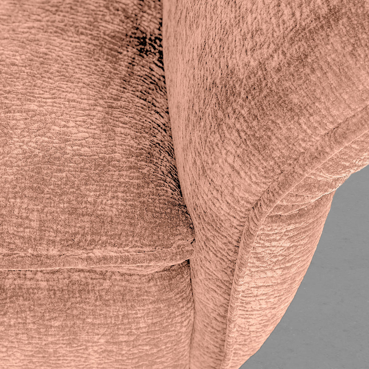 MEGASOFA Flachgewebe Altrosa  - Schwarz/Altrosa, Modern, Textil/Metall (272/87/107cm) - MID.YOU