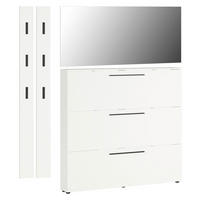 GARDEROBE 4-teilig  in 185/200/19 cm  - Weiss, Basics, Glas/Holzwerkstoff (185/200/19cm)