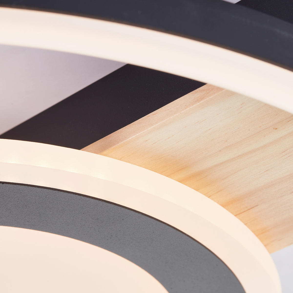 LED-DECKENLEUCHTE   - Hellbraun/Schwarz, Design, Holz/Kunststoff (5/39/37cm) - Brilliant